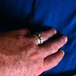 Florida Lightning Whelk Conch Shell ring in 999 pure silver